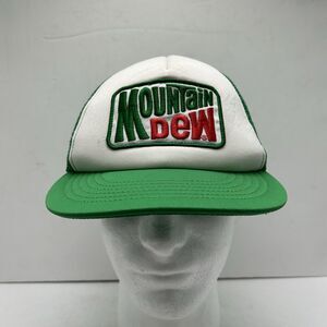 Mountain Dew‎ Snapback Hat Mens White Green Mesh Trucker Foam 2011
